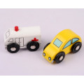 2015 Wholesale Police Modelo Car, Yellow And White Color, Wooden Mini Toy Car